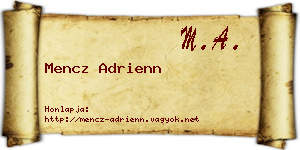Mencz Adrienn névjegykártya